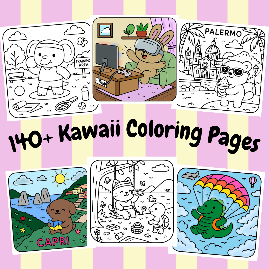 Kawaii Coloring Bundle Plus
