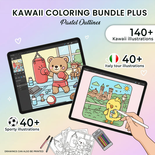 Kawaii Coloring Bundle Plus