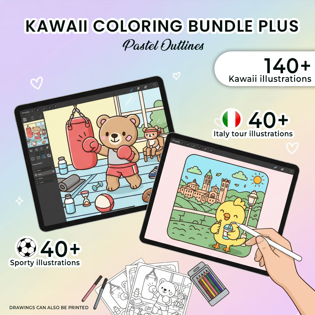 Kawaii Coloring Bundle Plus