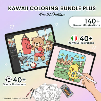 Kawaii Coloring Bundle Plus