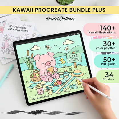 Kawaii Procreate Bundle Plus