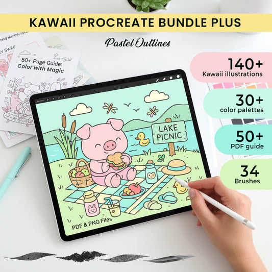 Kawaii Procreate Bundle Plus